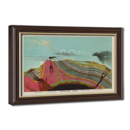 Tableau géologique illustré vintage Levi Walter Yaggy 1893 affiche toile 20x30 cm