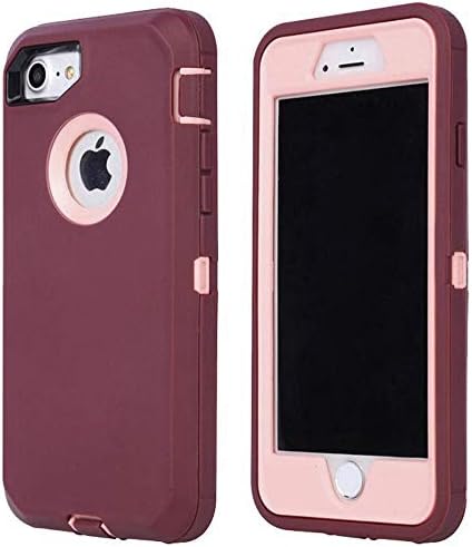 Case for iPhone 6S / iPhone 6,[Heavy Duty] Built-in Screen Protector Tough 3 in 1 Rugged Shorkproof Cover for Apple iPhone 6 / iPhone 6S (Wine/Rose)