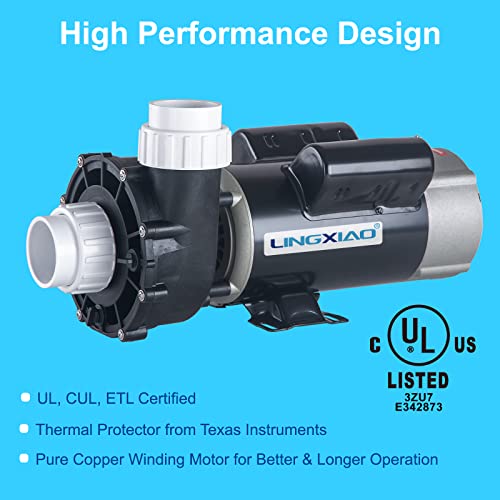 Image of SPA Pump, 3HP Hot Tub Pump - 2 Speed LX SPA Motor 230V / 60HZ, 2 inch Port, 48 Frame(Y) - (Model: 48WUA2002C-II)