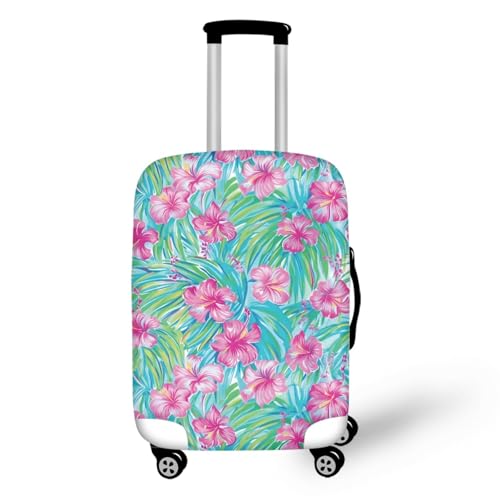 Housse Valise XL Vert Rose en Spandex Élastique | Couvre Bagage Lavable