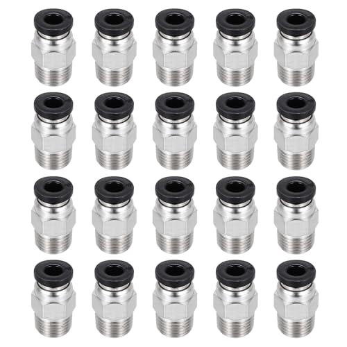 sourcing map 20pcs PC4-M20 Push to Connect Pneumatic Tube Fitting 2x4mm