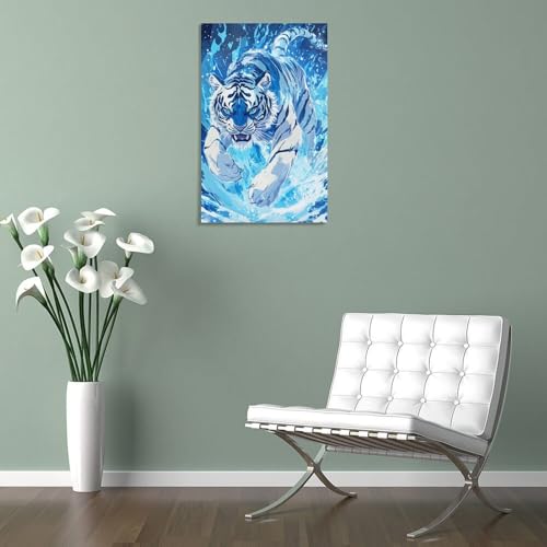 Peintures sur toile tigre pour habiller un mur vide avec une decoration murale moderne - 5