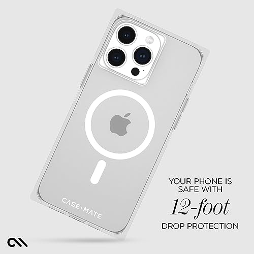 Case-Mate iPhone 15 Pro Max Case for Women - Compatible with MagSafe - 12ft Drop Protection - 6.7\" Magnetic Case for iPhone 15 Pro Max - Shockproof, Anti-Scratch Phone Cover - BLOX Clear