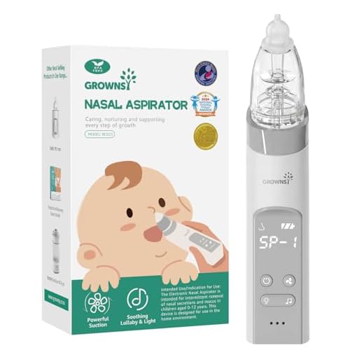 GROWNSY Nasal Aspirator for Baby, Electric Baby Nose Sucker with Larger Suction Chamber and More Powerful Suction, Automatic Nose Cleaner with Music and Light Soothing Function