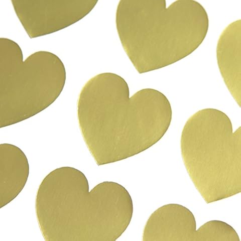 Gold Heart Stickers (x24) - For Cards, Gifts, Anniversary, Valentine & Birthday Presents, Wedding Favours & Party Decoration Cover