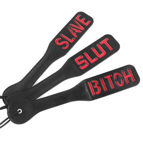 Image of DFsucces Faux Leather Slut Spanking Paddle for Sex Play,12.5inch Sex Paddle (A7)