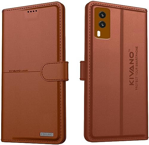 Image of KIVANO Compatible with Vivo V21e 5G Flip Cover | Leather Finish | Inside Pockets & Inbuilt Stand | Shockproof Wallet Style Magnetic Closure Back Cover Case