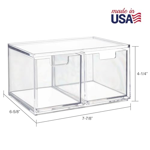 STORi Organizador de gavetas transparente para economia de espaço Chloe (4 gavetas altas), escritóri