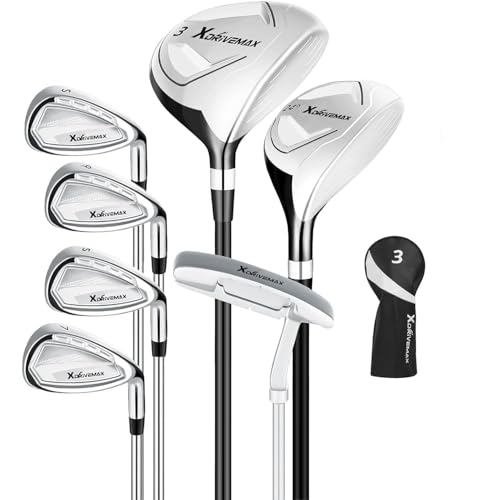 XDriveMax 7-Piece Men's Complete Golf Clubs Set (Clubs Only), Advanced Performance Set with 460cc...
