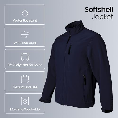 Image of Weatherproof Men's Softshell Jacket - Wind & Water Resistant - Breathable, Lightweight Outdoor Coat