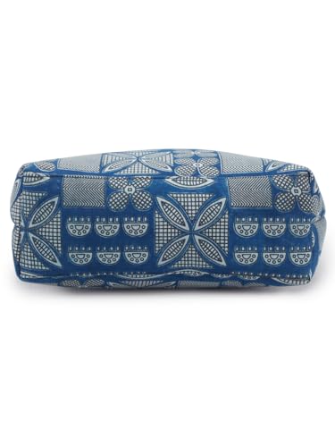 Image of NEPRI Office Pouch Tote Bag | Stylish Set of 2 Tote Bags for Women| Vegan Leather & Handblock Printed Fabric Handbag with Double Handle Shoulder Strap| Daily & Travel Use