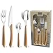Produktbild Amefa ECLAT Besteck Set NATURE Braun Holz Essbesteck 24-teilig für 6 Personen Edelstahl rostfrei Kunststoff-Griffschalen in Holzoptik spülmaschinenfest Besteck Set 6 Personen