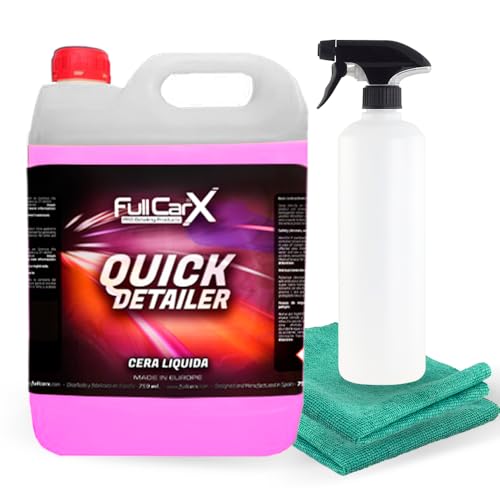 FULLCARX Quickdetailer 5 Litres Cire Liquide Quick Detailer Voiture Lustrage Carrosserie, Effet Instantané, Revêtement Protecteur Couleur, Utilisation...