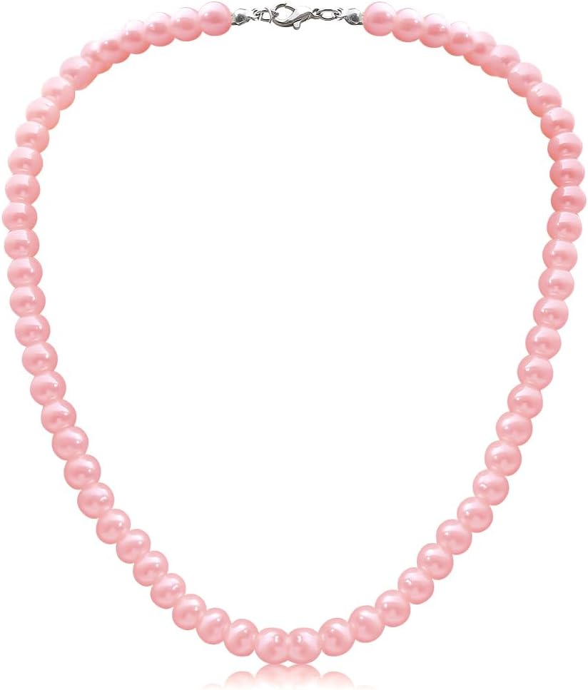 8mm Pearl Choker Necklace Multicolor 1920s Dainty Beads Necklace Costume Prom Party Statement Jewelry for Women