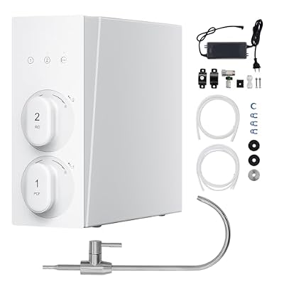 Happybuy Reverse Osmosis System, 400 GPD 8-Stage Compact Under Sink Water Filter. NSF Certified, 2:1 Pure to Drain Ratio. Effectively Reduces TDS for Clean Drinking Water