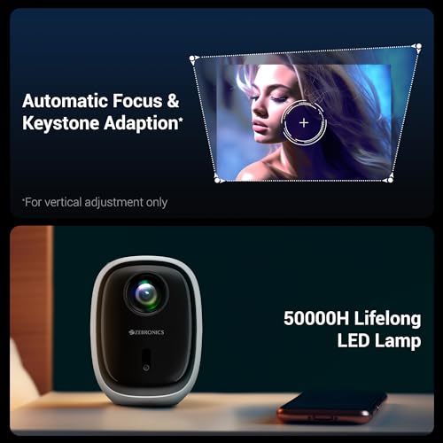 ZEBRONICS PIXAPLAY 53, Smart Vertical Projector, 3500 Lumens, 4K Support, 120 Inch Screen Size, Auto Focus, Auto Keystone, Bluetooth, HDMI, USB,... - Image 5