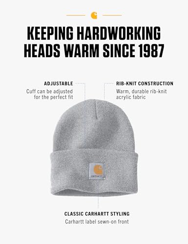 Carhartt Workwear Beanie Mütze Watch Hat, Arbeitsmütze, Hellgrau, mittel