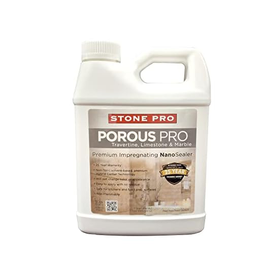 StonePro – Porous Pro Sealer (1 Quart – 32 Fl Oz) (For Sealing Travertine, Limestone, Marble & Porous Stone)