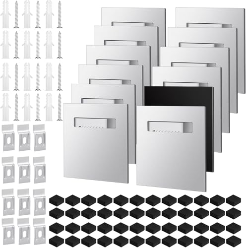 Image of Tandefio 12 Pack Self Adhesive Hanger 3.15 x 3.15 Hangers Adhesive Picture Hanging Plate Kit for Mirrors and Hanging Art / Photos on Acrylic, Glass, Aluminum or Other Flat Panels