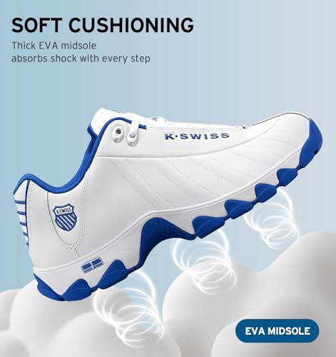 Image of K-Swiss Men's ST329 CMF Sneaker, Wide Tennis Walking Shoes Leather Upper