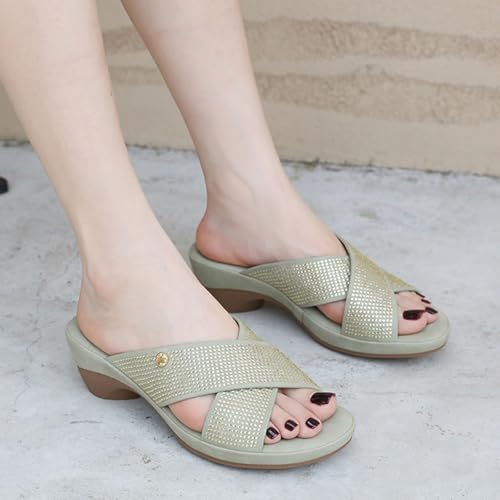 Women's Arch Support Slide Sandals, Lightweight Fashion Platform Slip On Wedge Sandals, Casual Comfortable Flat Slides, Commuter Sandals Walking Wide Width Slides4