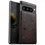 Carveit Wood Case for Google Pixel 8 Pro - Natural Wood & Black Soft TPU - Shockproof Protective Cover - Unique Wooden Case with Laser Engraving - Motherboard-Blackwood