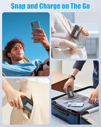 Powerbank para Magsafe 10000mAh, Pakinui Portati Bateria Externa Carga Rapida con Pantalla LED, PD 22.5W USB-C Inalambrico Power Bank Magnetico para iPhone 16/15/14/13/12/Pro/Pro MAX