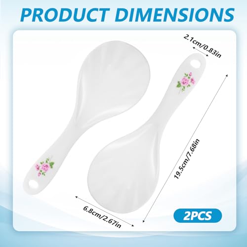 Miniatura 2 de Mabor 2 Palas De Arroz Con Diseño De Rosas, 20,5 Cm, Antiadherentes, Cucharas De Cocina, De Plástico, Sin Bpa, Resistentes A Los Arañazos, Para Remover, Puré De Patatas, Ensalada Y Arroz