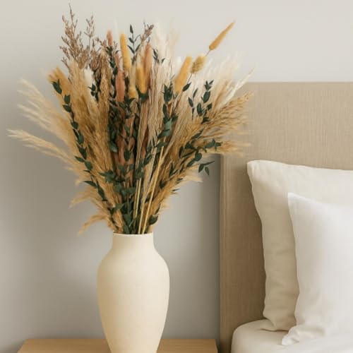 Dried Flowers Bouquet, 17" Dried Pampas Grass Decor Inc Lavender Eucalyptus Floral Arrangements for Boho Decor ,Home Office Decoration,Wedding centerpieces - Image 6