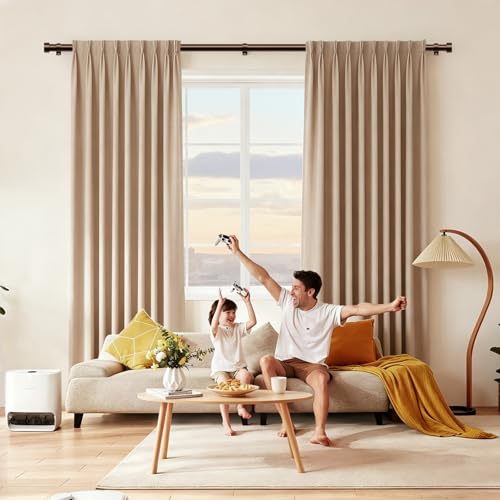 Miniatura 2 de Kamanina Barra Cortinas Bronce 80 A 304 Cm, Barras Para Cortina Extensible Con Remates, 25 Mm De Diámetro Barra De Cortina Juego Ajustable, Decorativa Palos Para Cortinas Para Dormitorio Y Salon