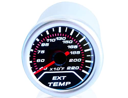 Afa Motors 2\'\' 52mm Exhaust Gas Temp Gauge Universal LED Engine Dial Smoke RatioTemperature EGT Gauge Meter with Sensor 12V