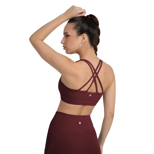 Image of YITTY Active Women's Ultraluxe Strappy Medium Impact Bra, Athleisure, 4-Way-Stretch