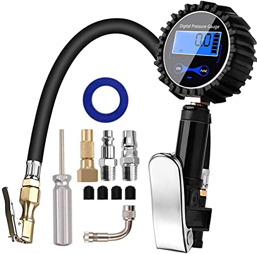 GIE.TOP Digital Tire Inflator with Pressure Gauge 200 PSI Air Chuck and Compressor Accessories 0.1 Display Resolution Quick Connect Coupler (Option C)