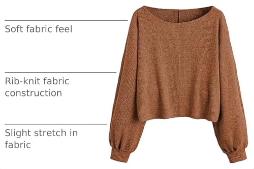Image of SweatyRocks Women's Crewneck Long Sleeve Knit Crop Top Cropped Sweaters