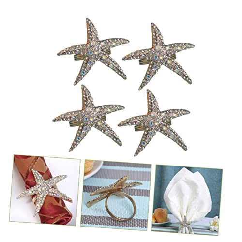 BESTOYARD 12 Peças Anéis de guardanapos de estrela do mar lar decoração de festa decoração de casa e