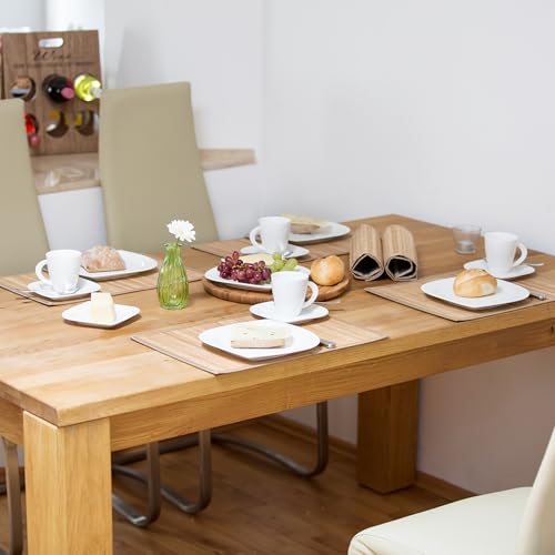 Relaxdays 6 Tovagliette all'Americana da Tavolo in Bambù, Base Antiscivolo 30x45 cm, Facile da Pulire, Naturale - immagine 3