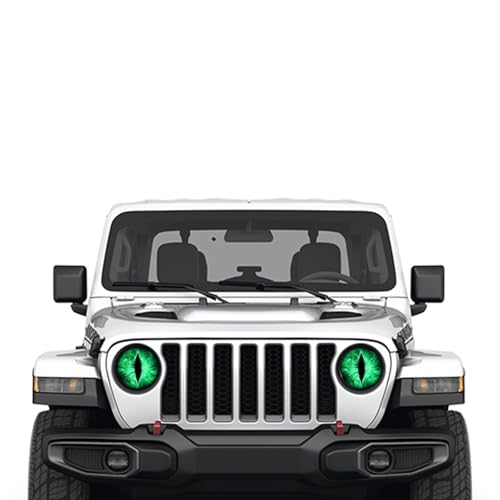 Image of 2PCS Beast Eyes Decals, 3D Stereo Eyes Headlight Stickers, Jeep Stickers Round Headlight Eye Decal,Funny Decals Body Window Bumper Decoration Compatible with Car Truck Jeep Wrangler(Green)