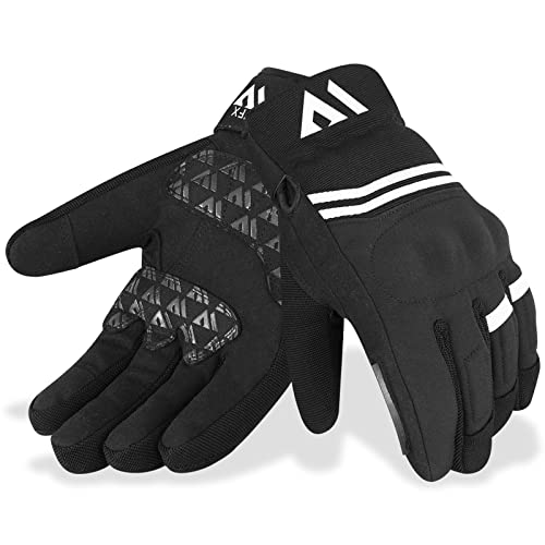 WFX Guantes de Motocicleta, Resistentes al Agua, para Deportes de Invierno, Guantes de Motocicleta de Dedo Completo, Resistentes al Viento, Pantalla táctil para Carreras (L, Negro)