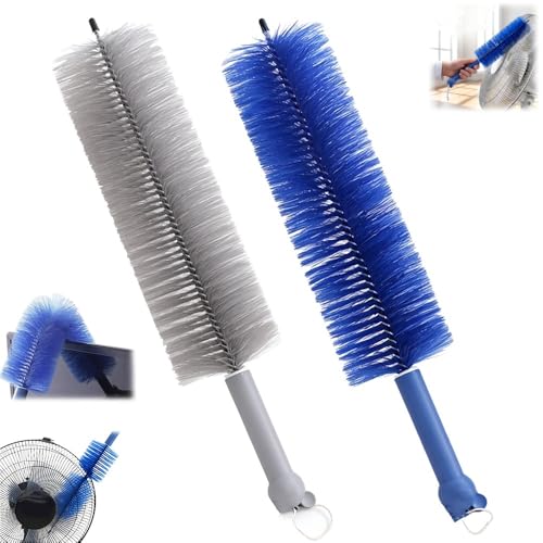 Image of Fan Cleaner Brush, Flexible Ceiling Fan Cleaner, New Bendable Dusting Brush for Electric and Blind, Reusable Microfiber Dust Collector (Gray+Blue)