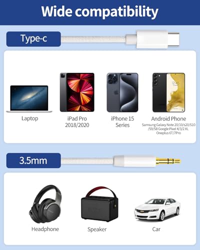 Câble type C vers casque stéréo de haute qualité, finition durable pour iPhone 15 - 6