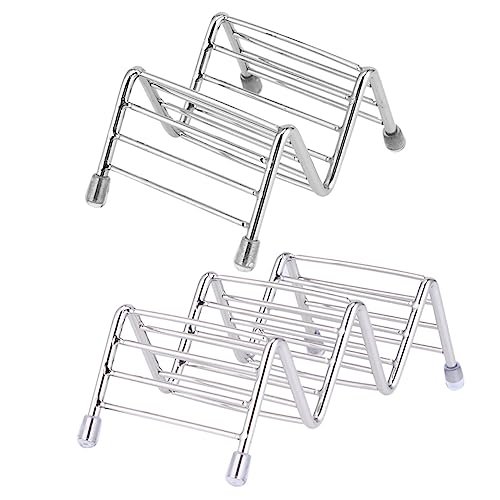 STOBAZA Taco Stands Stainless Steel Taco Holders 2pcs for Hard Shell Burritos and More Easy to Wash