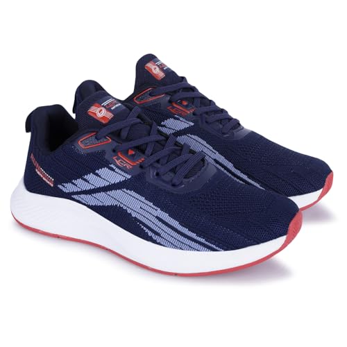 Image of Lancer Mens FLASH-10NBL-RED Navy Running Shoe, 9
