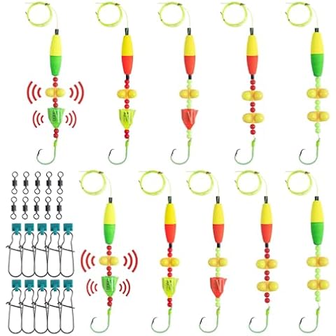 UNYLE Catfish Rig for Bank Fishing, 5 Pcs Catfishing Tackle Floats with Catfish Rattle, Chunky Rigs Catfish, Santee Cooper Rigs Equipment Gear 6/0 Circle Hooks Cover