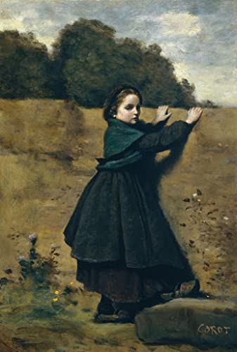Affiches sur toile fille curieuse de Jean-Baptiste Camille Corot pour éveiller l'esprit d'enfance