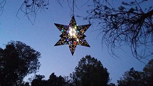 Unique Beautiful Handmade Hanging Star Lamp With 12 Points! For Home And Garden Decor By Shopimundo. Outdoor Hanging Decorative Star Lantern With Marbles. Unique And Improved Design, You Will Love It! #TOP3