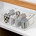 ZEXALOR Clear Tea Bag Organizer, Dresser Organizers Drawer Organzier Storage Container with Removable Dividers, Plastic Storage Bin with Lid, Organizer for Scarves Ties Bras