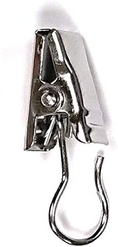500 X Antique Chrome Plated Curtain Rod Ring Hooks with Clips