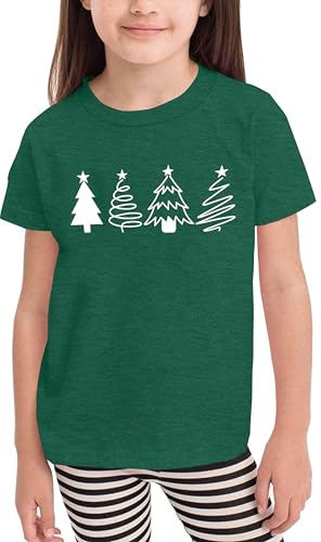 Image of Christmas Tree Shirt for Toddler Boys Girls Merry Christmas T-Shirts Short Sleeve Holiday Tee Xmas Gift Tops
