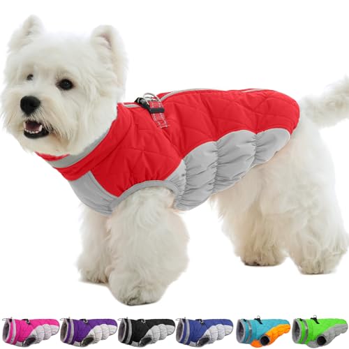 Image of Dog Jackets for Small Dogs, Warm Dog Winter Coat with Harness, S