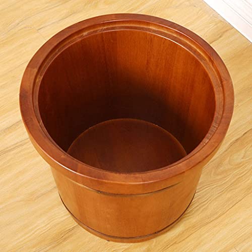 Bañera de pies de madera sólida con rueda y tapa miniatura 6